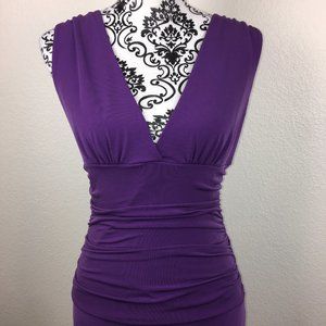 Deep V Empire with Faux Blouson Dress